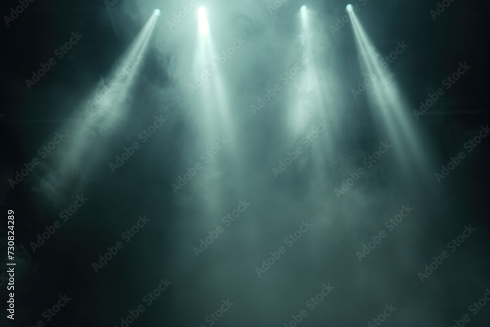 Poster spotlight and smoke on stage. background image. created with generative ai technology