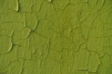 Obraz premium Backdrop - yellowish green peeling and cracking paint on the wall