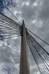 Obraz premium Lusail Bridge Qetaifan Island Lusail boulevard Qatar. Hanging Bridge Lusail