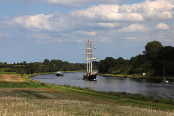 Blick über den Nord-Ostseekanal nahe Kiel, Schleswig-Holstein, Deutschland