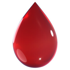 血液をイメージした赤い雫の3Dアイコン。