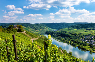 Mosel River landscape, Rhineland-Palatinate, Germany, Europe.