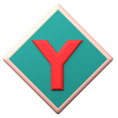 Obraz premium Y intersection icon isolated on the white background 