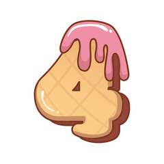 3D Strawberry Ice Cream Number 4