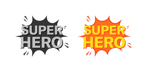 Super hero explosion icons. Flat style. Vector icons