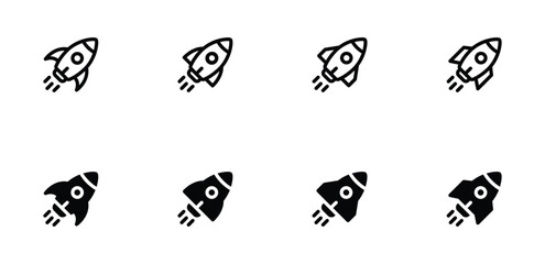 Rocket icons set, Startup icon vector illustration