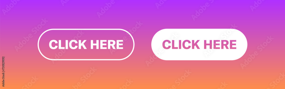 Poster click here buttons. flat style. vector icons