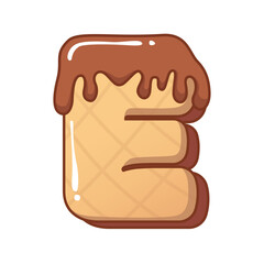 Chocolatte Ice Cream Alphabet 3D E