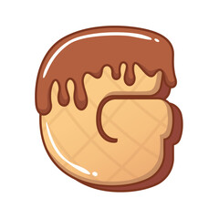 Chocolatte Ice Cream Alphabet 3D G