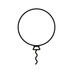 A frame made from a round large balloon with empty background. Vector in outline and line style.