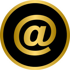 Gold and black at address icon symbol, golden at address icon