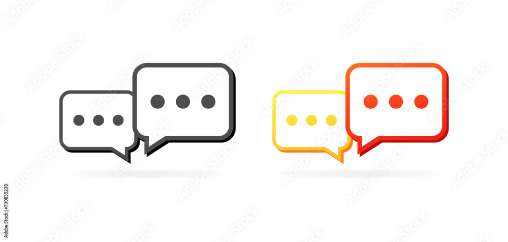 Poster notification bubble icons. message bubbles. silhouette and flat style. vector icons