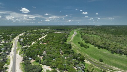 The dry Thamalakane river in Maun, Botswana, Africa