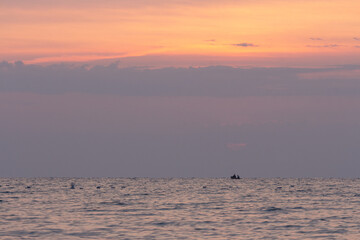 Beautiful sky over the sea before sunrise near the city of Odesa. Ukraine