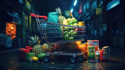 Food shopping supermarket background design