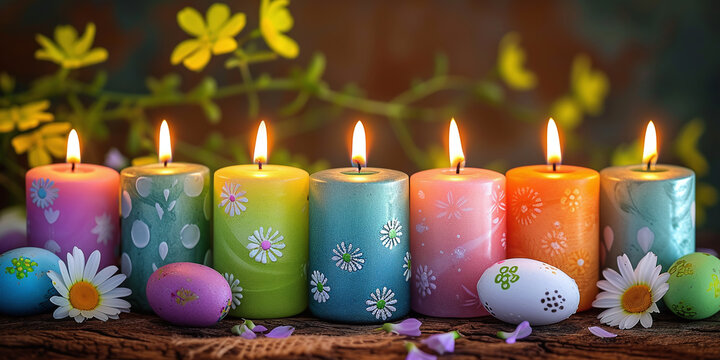 Easter Candles. ai generative