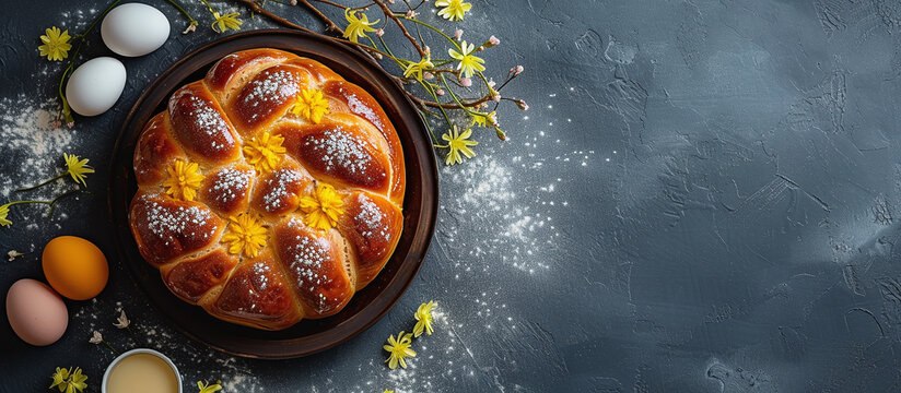 Easter Bread (Tsoureki) A sweet bread originating from Greece, Tsoureki is flavored with orange zest and is often garnished with colored Easter eggs.