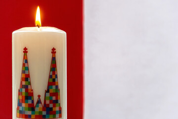 Kerze mit Kölner Dom
