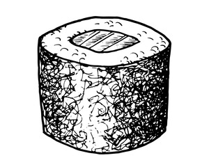 Drawing of sushi - hand sketch of food