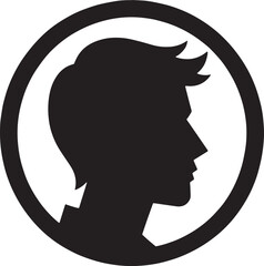 Human Silhouette in Circle icon vector