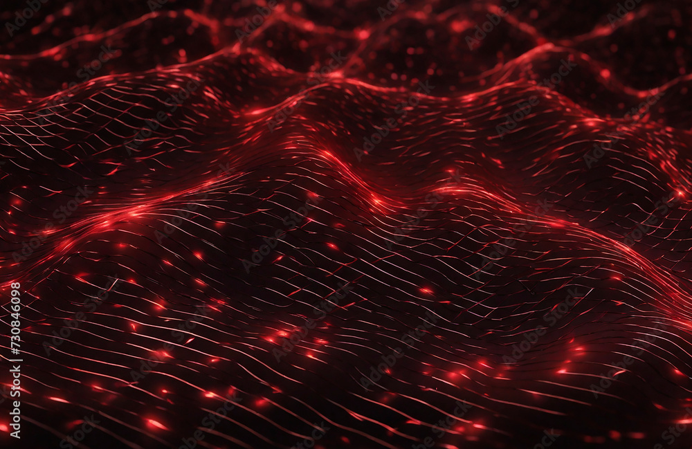 Fototapete abstract background of glowing mesh or interwoven lines on a dark background. generated ai