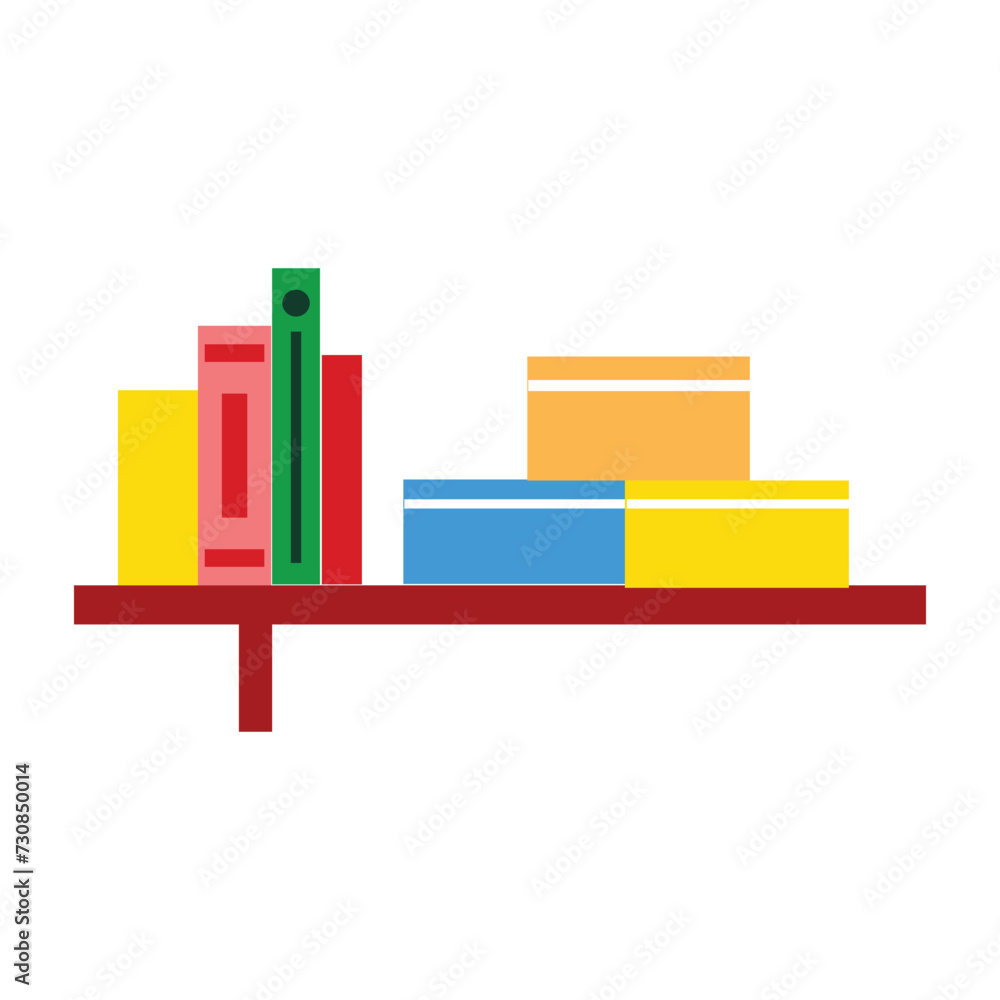 Poster bookshelf icon. flat illustration of bookshelf icon for web design. resources graphic element design