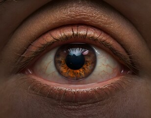 Human eye. Brown. Realistic illustration