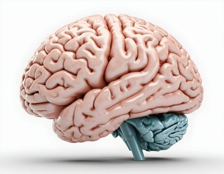 Human brain. 3D style. Realistic.