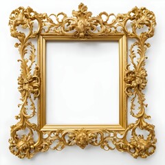 Vintage gold frame. Boho style. Monograms