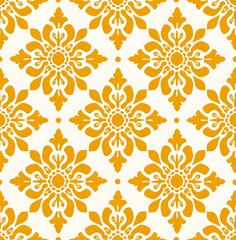 yellow oriental motif  with seamless pattern 