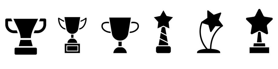 Cup icon vector set. Trophy illustration sign collection. champions symbol. Win logo