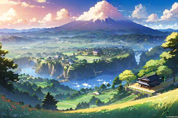 landscape with mountains