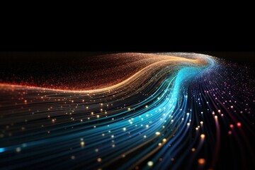 glowing colorful Data fiber transfer , technology futuristic background