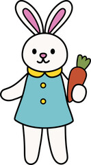 Easter bunny in cartoon style vector