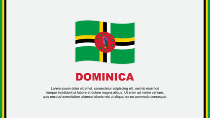 Dominica Flag Abstract Background Design Template. Dominica Independence Day Banner Social Media Vector Illustration. Dominica Cartoon