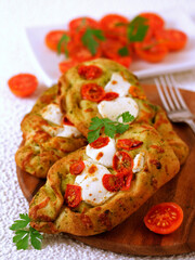 Focaccia with goat cheese.