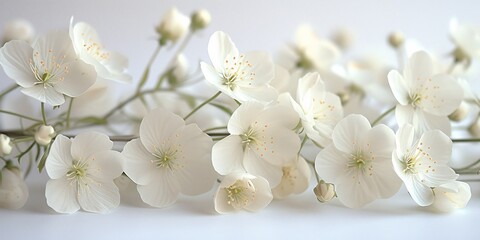Flower Power: White Flowers in Full Bloom Generative AI
