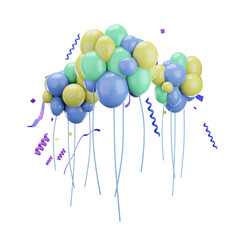 3d Balloon icon isolated on transparent background-3D illustration