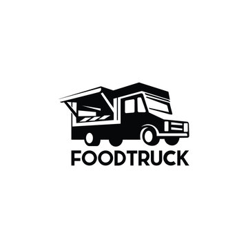 Food Truck silhouette logo design
