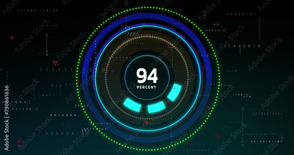 Poster image of processing circle with increasing numbers on black background