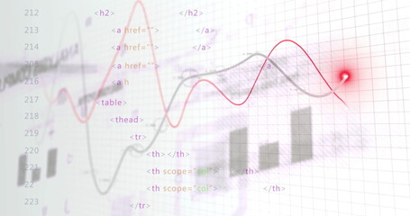 Image of data processing over white background