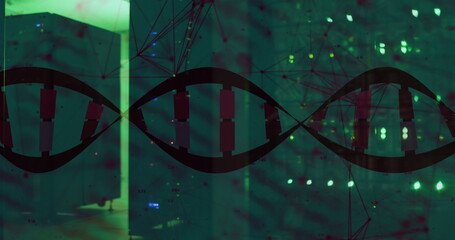 Image of medical data processing over dark background