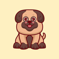 Cute Bulldog mascot character animal cartoon illustration