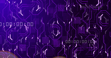 Fototapeta premium Image of media icons over network of connections
