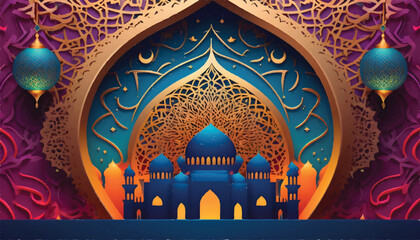 arabic islamic calligraphy ornament - obrazy, fototapety, plakaty