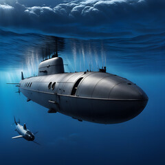 a submarine dives, ai-generatet