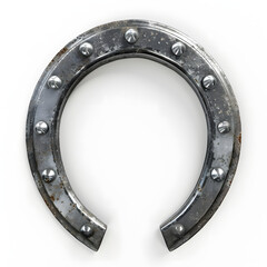 a grey horseshoe with holes in them