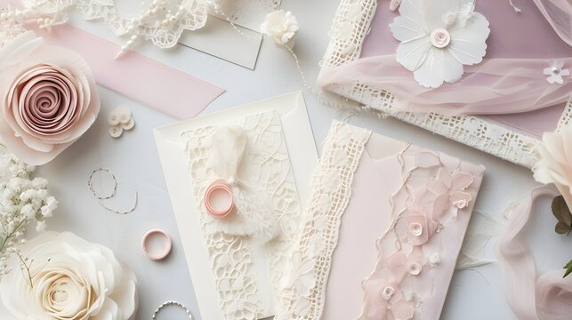 Elegant Wedding Craft and Invitation Design Elements