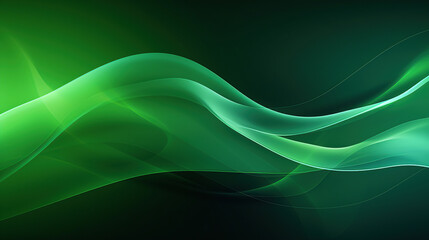 horizontal green abstract waves gradient background Generative AI