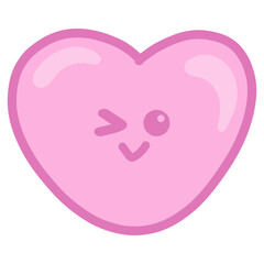 Heart Love Sign Kawaii Cartoon Doodle Drawing Vector Illustration Icon